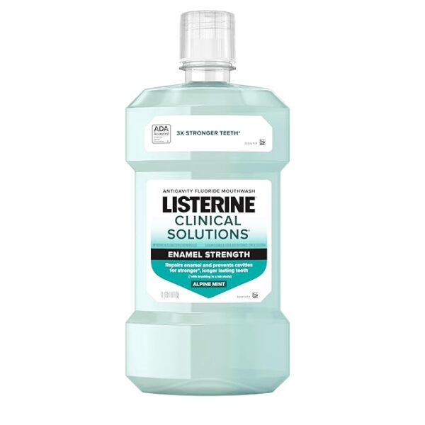 1 Liters Listerine Clinical Solutions Enamel Strength Mint Oral Rinse , Daily Anticavity Fluoride Mouthwash