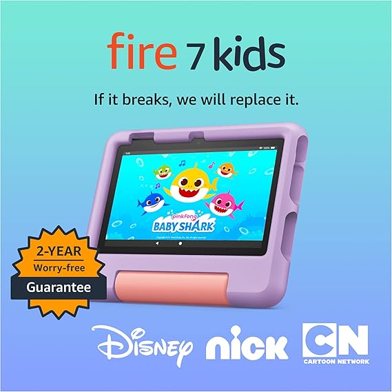 Amazon Fire 7 Kids tablet (newest model) ages 3-7