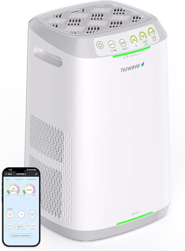 Nuwave Oxypure Zero Air Purifier with Washable Reusable Filters for Large Room