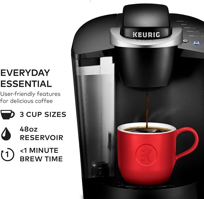 Keurig K-Classic Single Serve K-Cup Pod Coffee Maker, with 3 Brew Sizes