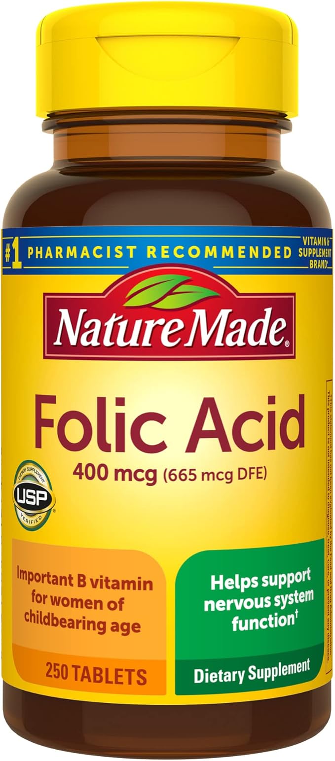 250-Count Nature Made Folic Acid 400 mcg Tablets