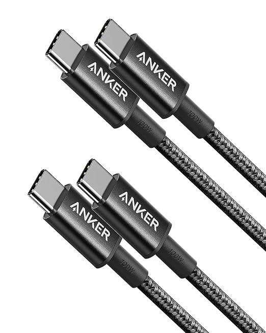 Anker USB C to USB C Cable ，Type C 100W Charger Cord Fast Charging for iPhone 16 Series,MacBook Pro 2020,Pixel and More