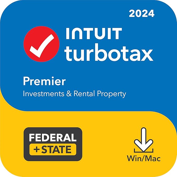 TurboTax Premier 2024 Tax Software , Federal & State Tax Return [PC/MAC Download]