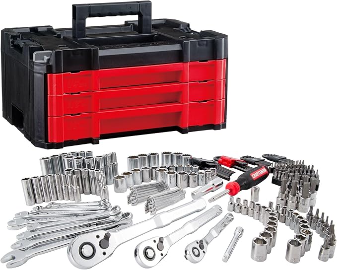 230 Piece CRAFTSMAN VERSASTACK Mechanics Tool Set, 1/4 in, 3/8 in, and 1/2 in